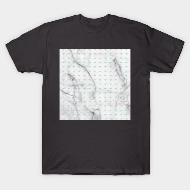 White Marble Abstract Mint T-Shirt by fivemmPaper